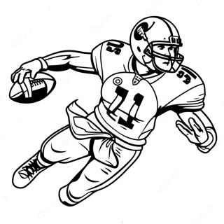 Ja'Marr Chase Catching a Pass Coloring Page | Ja'Marr Chase coloring page