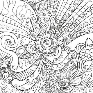 Psychedelic Aesthetic Patterns Coloring Page | Aesthetic Trippy coloring page