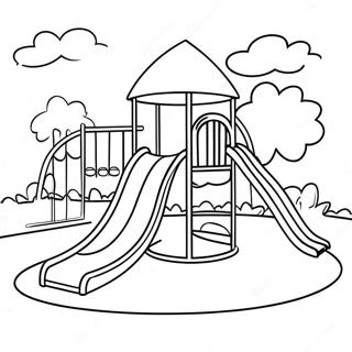 Playground Fun Coloring Page | Playground coloring page