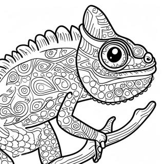 Colorful Chameleon Coloring Page | Reptile coloring page