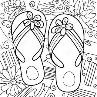 Colorful Flip Flop Coloring Page | Flip Flop coloring page