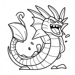 Angry Gyarados Coloring Page | Gyarados coloring page