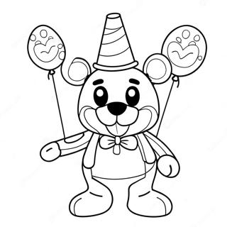Funtime Freddy with Colorful Balloons Coloring Page | Sister Location FNAF coloring page