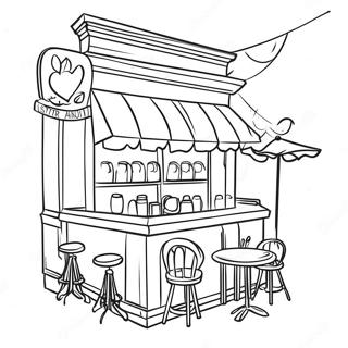 Cafe Coloring Page | Cafe coloring page