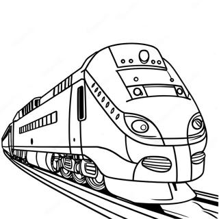 Colorful Amtrak Train in Motion Coloring Page | Amtrak Train coloring page