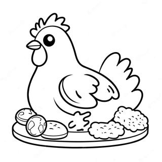 Chicken Nugget Coloring Page | Chicken Nugget coloring page