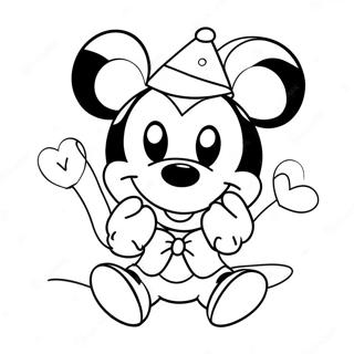 Cute Mickey Mouse Valentine's Day Coloring Page | Valentines Day Disney coloring page