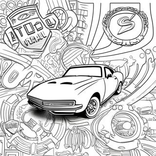 Sporty Car Logo Coloring Page | Car Logo coloring page