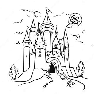 Dracula's Spooky Castle Coloring Page | Hotel Transylvania coloring page