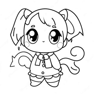 Kawaii Cute Anime Character Coloring Page