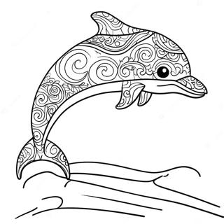 Lisa Frank Colorful Dolphin Coloring Page | Lisa Frank coloring page