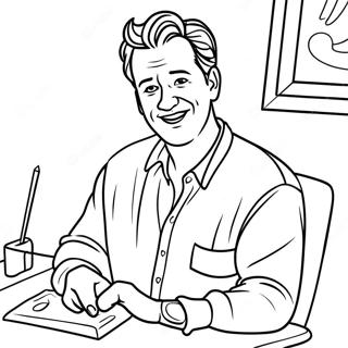 Chandler Bing Making a Joke Coloring Page | Friends TV Show coloring page
