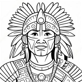 Aztec Warrior Coloring Page | Aztec coloring page