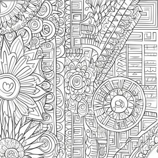 Intricate Aztec Patterns Coloring Page | Aztec coloring page