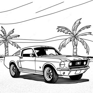 Classic Mustang Car Coloring Page | Mustang Car coloring page