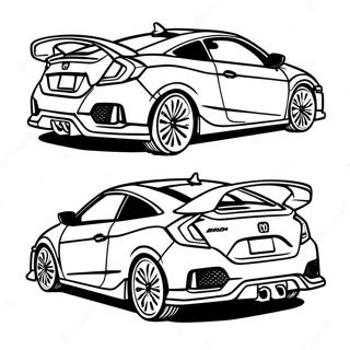 Honda Civic Sports Car Coloring Page | Honda coloring page