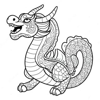 Korean Dragon Coloring Page | Korean coloring page