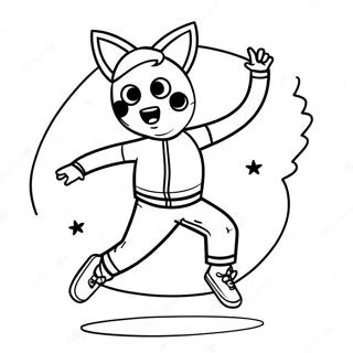 Dancing TikTok Star Coloring Page | TikTok coloring page