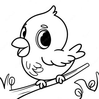 Cute Baby Bird Chirping Coloring Page | Baby Bird coloring page