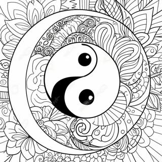 Yin Yang Symbol Coloring Page | Yin Yang coloring page