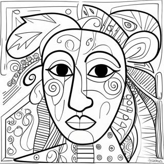 Abstract Picasso Style Coloring Page | Picasso coloring page