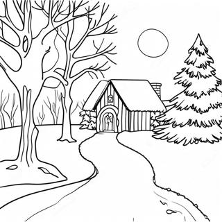 January Winter Wonderland Coloring Page | January coloring page
