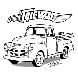 Classic Chevy Truck Coloring Page | Chevy Truck coloring page