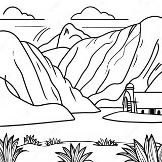 Peru Landscape Coloring Page | Peru coloring page
