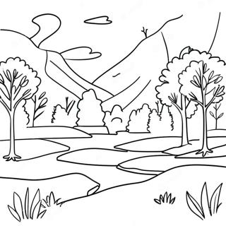 Beautiful Tennessee Landscape Coloring Page | Tennessee coloring page