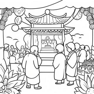 Colorful AAPI Festival Scene Coloring Page | AAPI coloring page