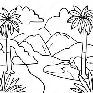 Colorful Colombia Landscape Coloring Page | Colombia coloring page
