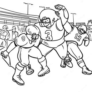 Spännande college fotbollsmatch färgläggningssida | College Football målarbild
