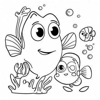 Cute Dory and Friends Coloring Page | Dory coloring page