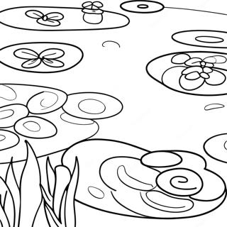 Monet Water Lilies Coloring Page | Monet coloring page