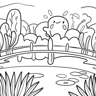 Monet Impressionist Garden Coloring Page | Monet coloring page