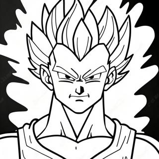Vegito Super Saiyan Coloring Page | Vegito coloring page