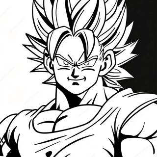 Vegito in Battle Stance Coloring Page | Vegito coloring page