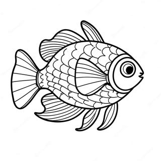 Colorful Rainbow Fish Swimming Coloring Page | Rainbow Fish coloring page