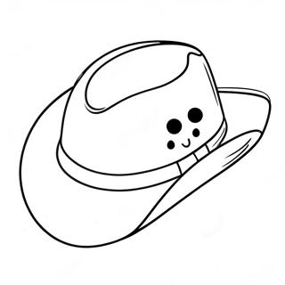 Stylish Cowboy Hat Coloring Page | Cowboy Hat Preppy coloring page