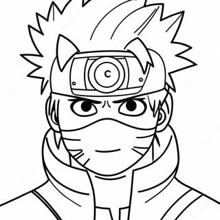 Kakashi with Sharingan Coloring Page | Kakashi coloring page