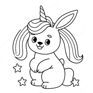 Sparkly Bunny Unicorn Coloring Page | Bunny Unicorn coloring page