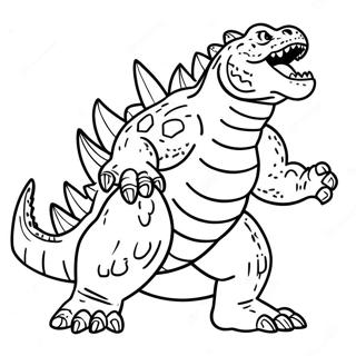 Fierce Godzilla Roaring Coloring Page | Godzilla Minus One coloring page