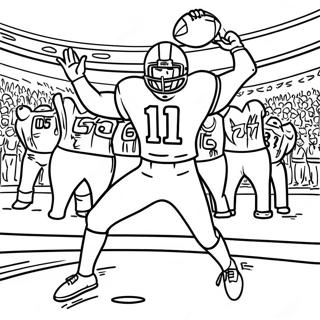 Exciting Superbowl Game Scene Coloring Page | Superbowl coloring page