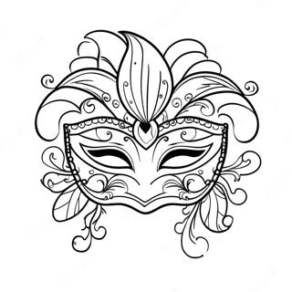 Vibrant Mardi Gras Mask Coloring Page | Louisiana coloring page