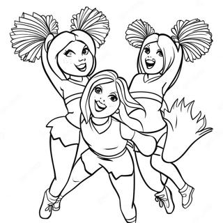 LA Rams Cheerleaders in Action Coloring Page | LA Rams coloring page