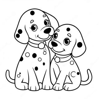 Playful Dalmatian Puppies Coloring Page | 101 Dalmatians coloring page