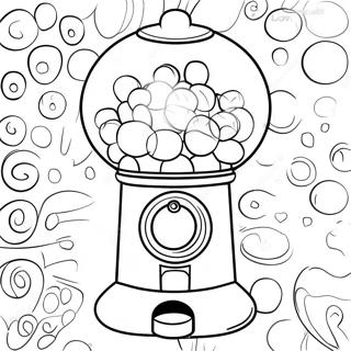 Colorful Gumball Machine Coloring Page | Gumball Machine coloring page