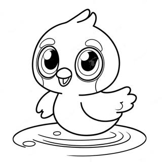Cute Piplup Swimming Coloring Page | Piplup coloring page
