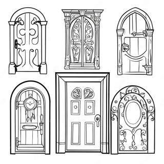 Magical Seek Doors Coloring Page | Seek Doors coloring page