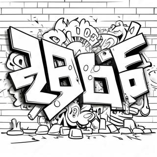 Colorful Graffiti Wall Coloring Page | Graffiti coloring page